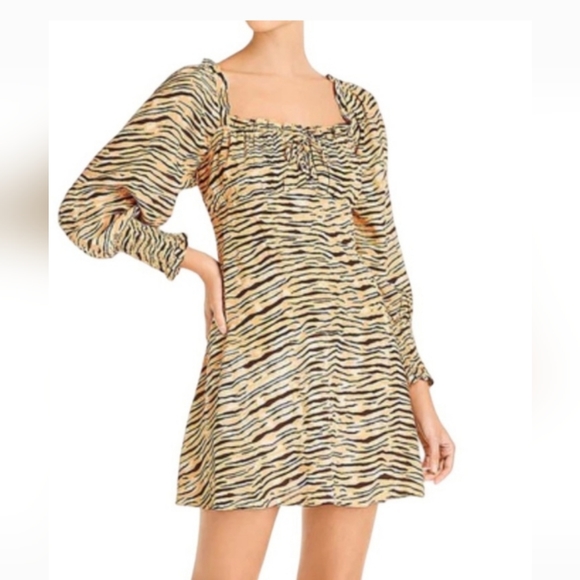 💥FAITHFULL THE BRAND. NWT. ANINAL PRINT MINI DRESS. SIZE  MEDIUM. - Picture 1 of 14